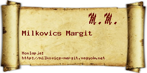 Milkovics Margit névjegykártya