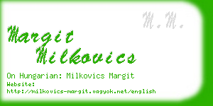 margit milkovics business card